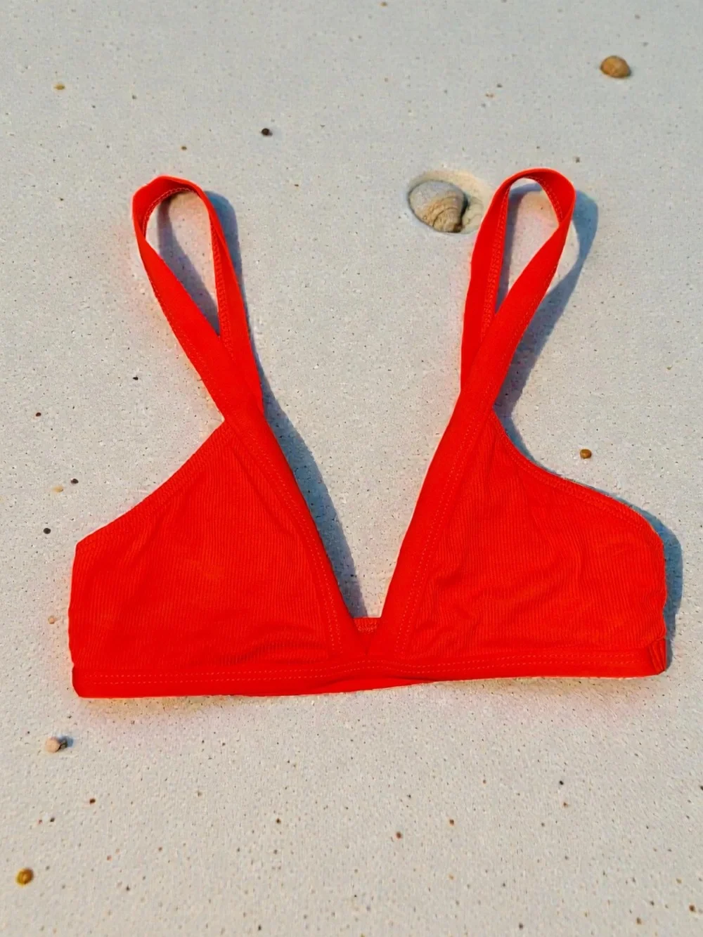 🌻NEW NWOT L*Space Orange Farrah Ribbed Bikini Top Swimwear Beach Swim Top Small